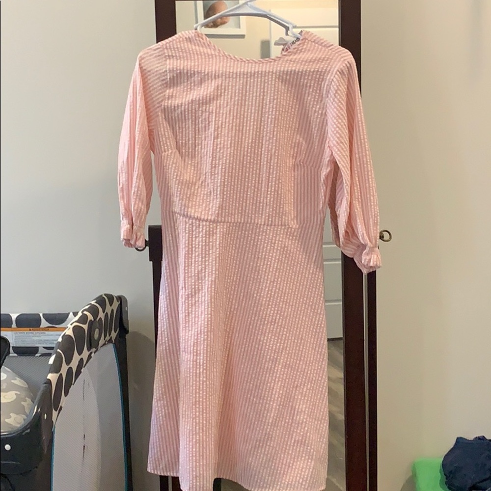 Pink seersucker dress
